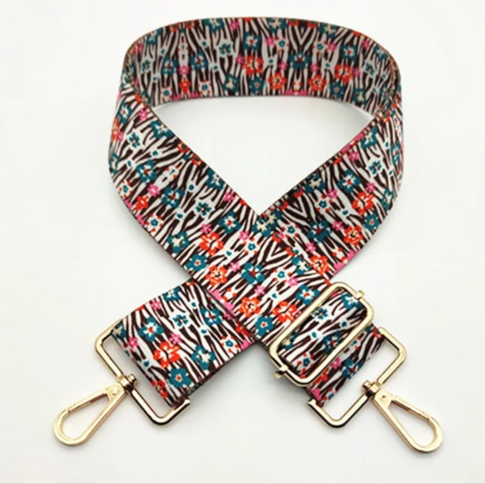 SHOULDER BAG STRAP Adjustable Wide‎ Cross Body Multi-Colored Animal Floral Print